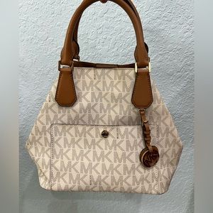 Michael Kors Signature Vanilla Satchel Bag